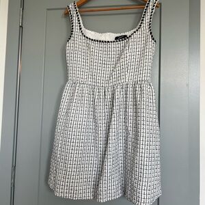 Cider Tweed U-Neckline Sid Mini Dress in Cream